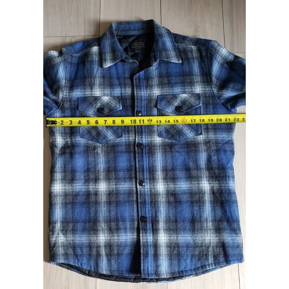 Pendleton Wool Shacket Mens Small Navy Plaid Work… - image 4